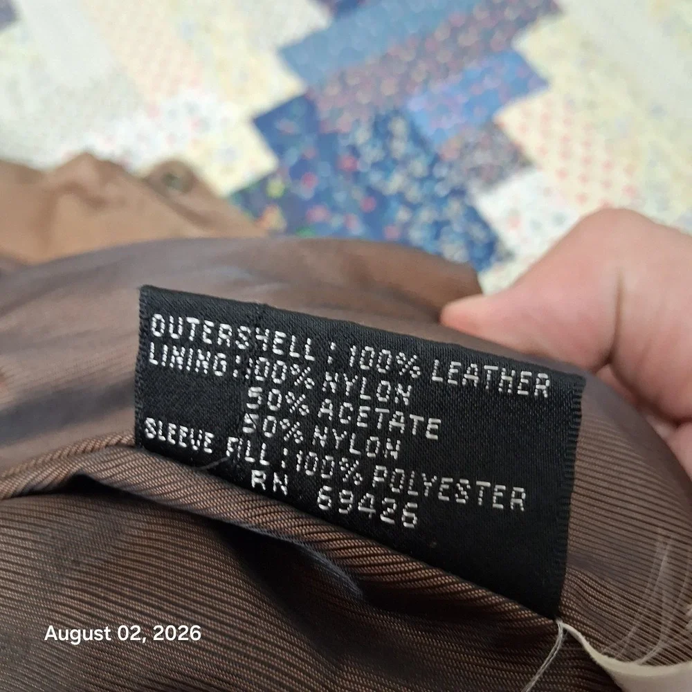Vintage 90s Georgetown Leather Design Mens XL Brown Patina Aviator Bomber Jacket
